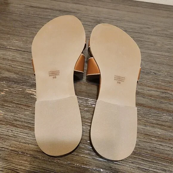 French Sole Cognac Leather Alibi Sandals NWT Size 9 - Picture 7 of 8